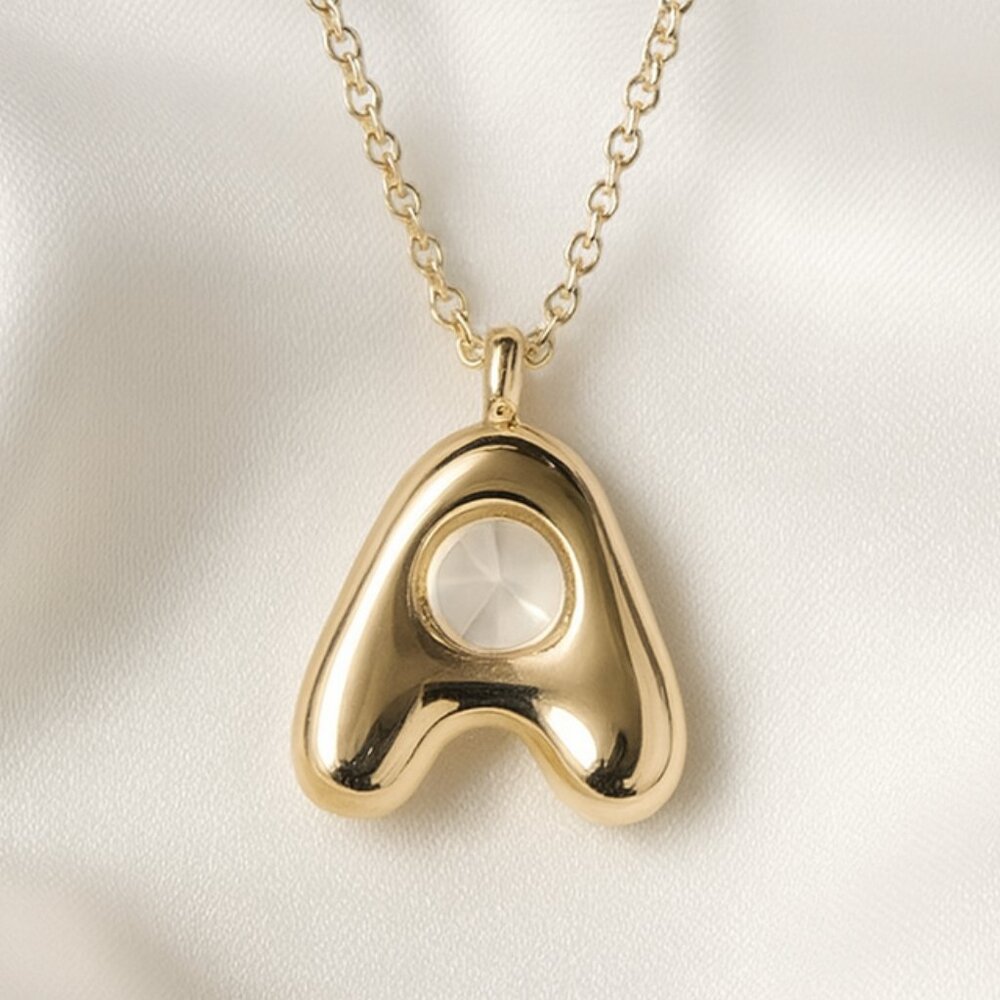 Gold Initial “A” Pendant Necklace – Personalized Alphabet Jewelry for Women, 18"